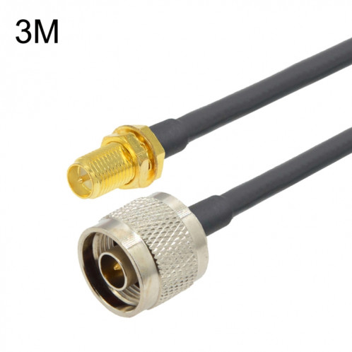 Câble adaptateur coaxial RP-SMA femelle vers N mâle RG58, longueur du câble : 3 m. SH6604924-04