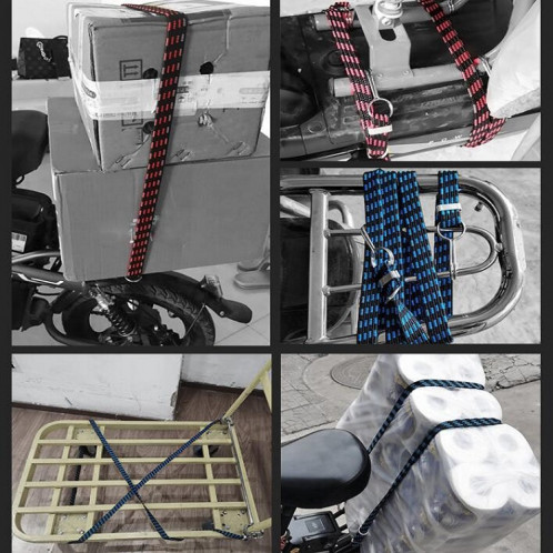 3 pièces de corde de reliure de vélo élargissant et épaississant la corde d'étagère de corde de bagage élastique élastique polyvalente, longueur: 3 m (bleu) SH204B1997-08