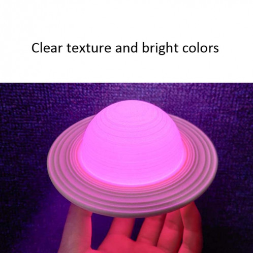 Impression 3D LED Saturn Night Light USB Planet Lamp, taille: 22cm, style: télécommande 16 couleurs SH72091803-08
