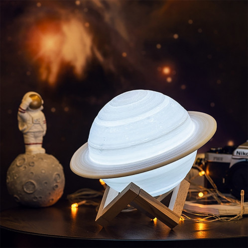 Impression 3D LED Saturn Night Light USB Planet Lamp, taille: 22cm, style: télécommande 16 couleurs SH72091803-08