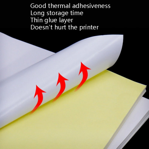 100 feuilles A4 Papier d'impression non adhésif vierge d'écriture de papier à jet d'encre adhésif imprimé de papier à jet d'encre (brillant) SH101A420-07