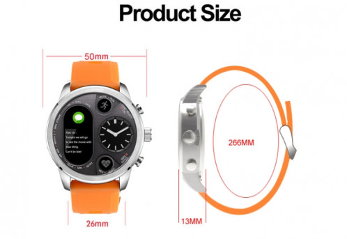 Montre intelligente à double affichage T3 pour homme IP68 Bracelet de remise en forme étanche 15 jours en veille Business Smartwatch Tracker d'activité (noir) SH001A815-013