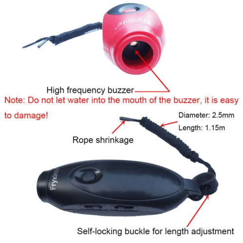 Fryxinte XT-7DS3 Sifflet électronique réglable pour arbitre sportif à haut décibel Sifflet d'entraînement de sauvetage d'urgence (rouge) SF701A1284-08