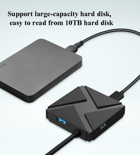 Hy 01 carré USB 3.0 Hub à quatre ports Un à quatre séparateurs de moyeu (noir) SH501A214-05