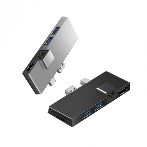 W05 8 dans 1 USB3.1 GNE1 CONVERTISSEMENT RJ45 ETHERNET pour la surface Pro4 / 5/6 (argent) SH701B1127-07