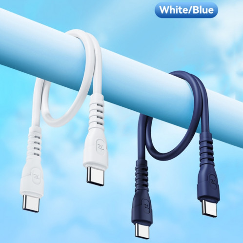 REMAX RC-C022 Câble de données de charge rapide USB-C / Type-C vers USB-C / Type-C PD 65W, longueur 0,3 m (blanc) SR301A1908-07