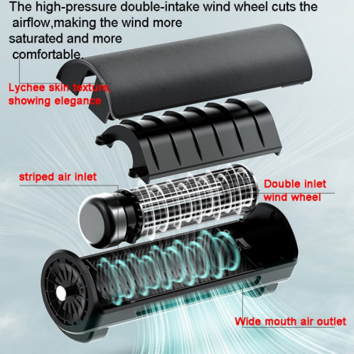 CF01 Interface USB ventilateur de siège de voiture vitesse du vent réglable petit ventilateur de bureau (noir) SH901C658-07