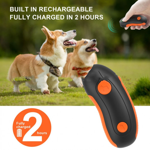 Ultrasonic Pet Trainer Handheld Sonic Dog Repeller Dresseur de chien électronique portable (Orange) SH801A663-07