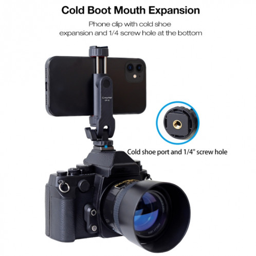 Cimapro Swivel Cold Boot Camera Support de montage pour téléphone Trépied externe (Blanc) SC901B678-09