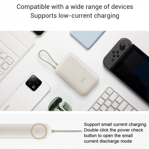Xiaomi P15ZM câble intégré 10000 mAh version de poche mini alimentation mobile (gris bleu) SX901B1040-07