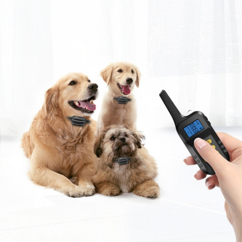 Dispositif de dressage de chien Collier électronique de dressage de chien avec bouchon anti-aboiement automatique, style: pour deux chiens (jaune) SH802B1230-07