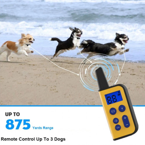 Entraîneur de chien télécommandé de 800m, collier pour animaux de compagnie, anti-aboiement, choc électrique, Vibration (kaki) SH901B1267-012