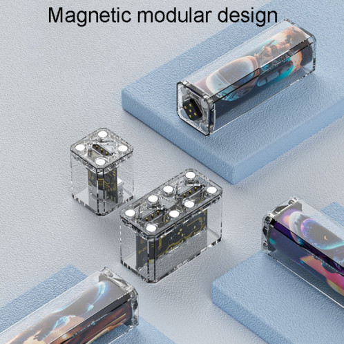 Combinaison de rouge à lèvres de puissance de charge magnétique portable modélisant un appareil mobile à charge rapide transparent, Spécifications: 2 chargeurs + 3 batteries SH79051871-09