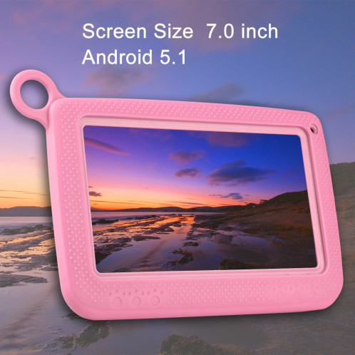 Tablette d'éducation pour enfants Astar, 7.0 pouces, 512 Mo + 4 Go, Android 4.4 Allwinner A33 Quad Core, avec étui en silicone (rose) ST800F249-011