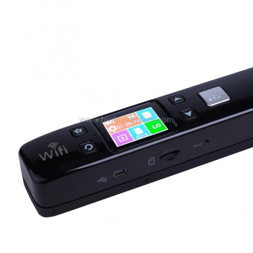 iScan02 WiFi Double Portable Mobile Document Scanner portatif avec écran LED, soutien 1050DPI / 600DPI / 300DPI / PDF / JPG / TF (Noir) SI003B8-09