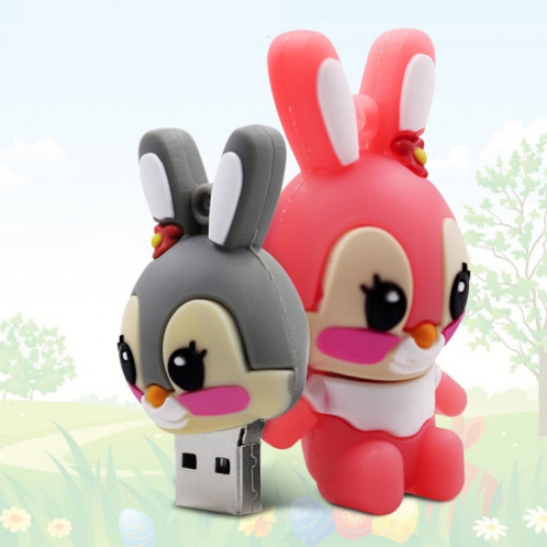 MicroDrive 128GB USB 2.0 Creative Cute Rabbit U Disk (Rose) SM522F242-011