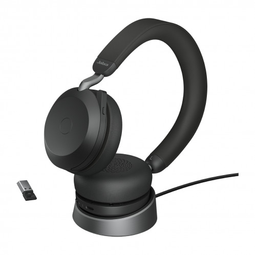 Jabra Evolve2 75 MS Casque audio BT Over-Ear BLK USB-A +station 717502-05