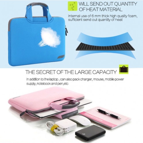 Sac à main portatif portable à air comprimé de 15,4 pouces pour MacBook Air / Pro, Lenovo et autres ordinateurs portables, taille: 38x27,5x3,5 cm (noir) SS513B-07