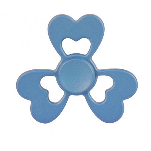 Fidget Spinner Toy Stress Reducer Jouet anti-angoisse pour enfants et adultes, 2 minutes de rotation, acier R188 Roulement de perles + Matériau en alliage de zinc, trois feuilles Coeur Forme de fleur (Bleu) SF102L-04