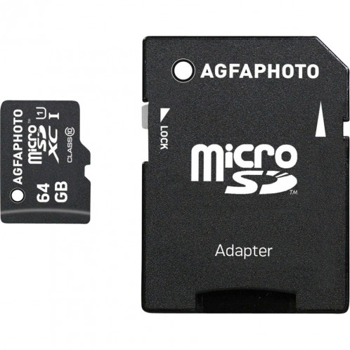 AgfaPhoto MicroSDXC UHS-I 64GB High Speed Class 10U1+Adaptateur 646548-32