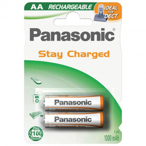 1x2 Panasonic Batterie NiMH AA Mignon 1000 mAh ReadytoUse DECT 376462-31