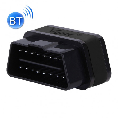 Vgate iCar II Super Mini ELM327 OBDII Outil de scanner de voiture Bluetooth V3.0, système d'exploitation compatible Android, prise en charge de tous les protocoles OBDII (noir) SV456A-36