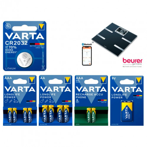 Varta Sales Drive Longlife Power kit + pèse-personne Beurer 755288-36