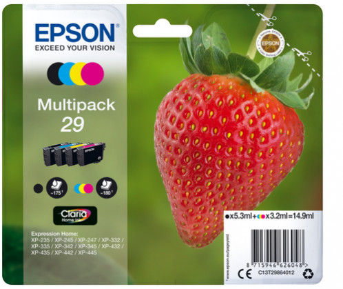 Epson Claria Home Multipack 29 BK/C/M/Y T 2986 268067-33