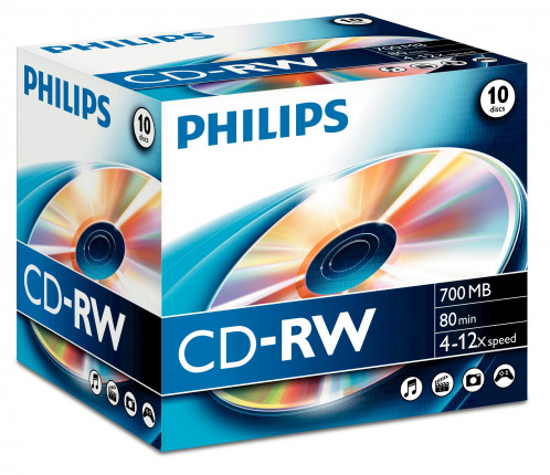 1x10 Philips CD-RW 80Min 700MB 4-12x JC 513515-32
