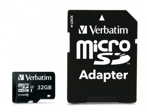 Verbatim microSDHC Pro 32GB Class 10 UHS-I incl adaptateur 111897-34