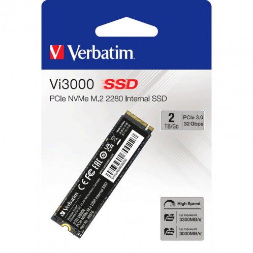 Verbatim Vi3000 M.2 SSD 2TB PCIe NVMe 49376 793137-32