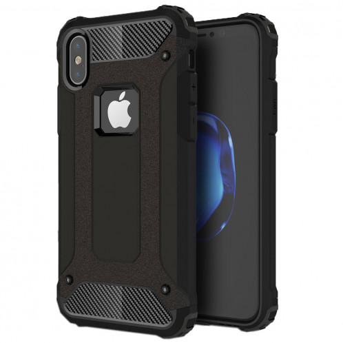 Pour iPhone X Magic Armour TPU + boîtier combiné pour PC (noir) SP440B8-37