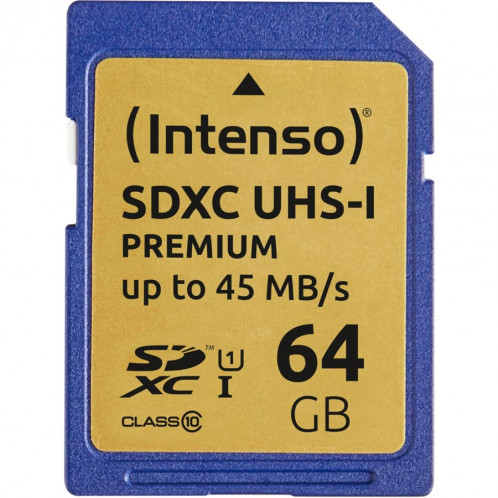 Intenso SDXC Carte 64GB Class 10 UHS-I Premium 478263-32