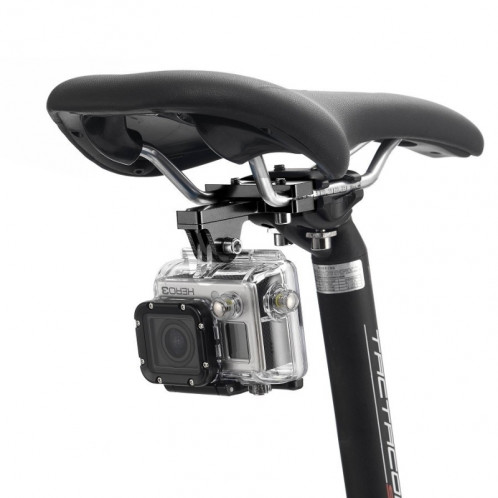 PULUZ Outdoor Photography Support d'aluminium en alliage d'aluminium pour siège de vélo pour appareil photo GoPro & Xiaomi Xiaoyi YI Sport Action (Noir) SP181B4-37