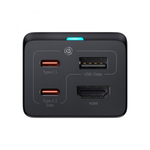 Baseus Travel Charger GaN5 Pro Fast Charger C+C+U+HDMI with Power Cable 1.5m + Type-C to Type-C cable (1m, 100W, 40Gb/s), Black EU (CCGP110201) DA4790884-34