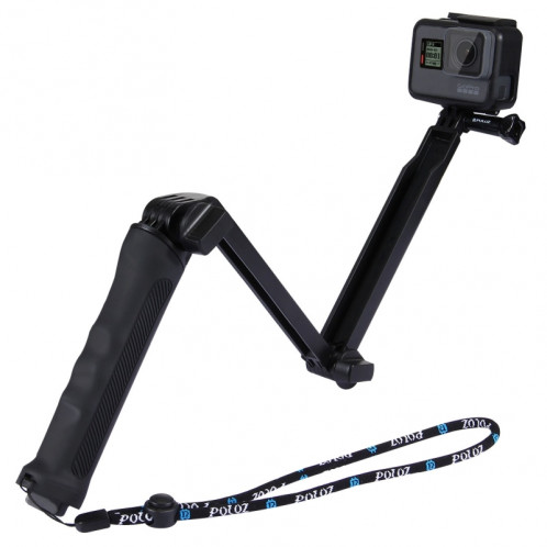 PULUZ 3-Way Grip Foldable Multi-fonctionnel Selfie Stick Extension Monopode avec trépied pour GoPro HERO5 / 4/3 + / 3/2/1, Longueur: 20-58cm SPU2026-38