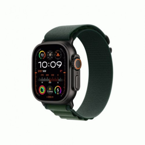 Apple Watch Ultra 2 GPS + Cellular 49mm Titanium Black Case with Dark Green Alpine Loop Large EU MX4T3 DP66500441-31