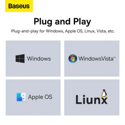 Baseus Network Adapter Lite Series Ethernet Adapter USB-A to RJ45 LAN Port (100Mbps) Black (WKQX000001) DA612457-317