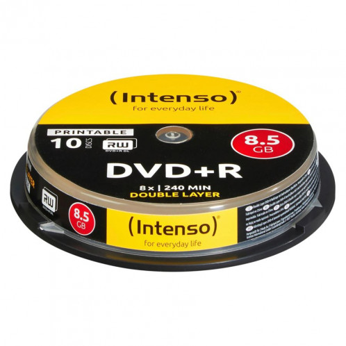 1x10 Intenso DVD+R 8,5GB 8x Speed,Double Layer imprimable 254660-31