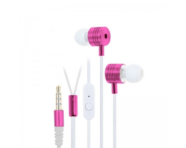 FESTORY F100 Écouteurs Basses / 3.5mm / Bouton / Microphone / Rose-blanc CF1233-30