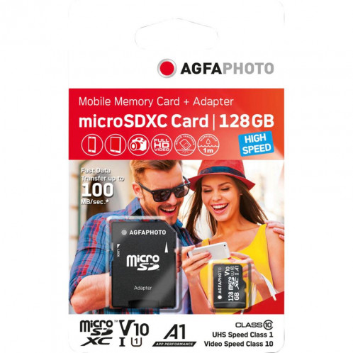 AgfaPhoto MicroSDXC UHS-I 128GB High Speed Class 10 U1 V10 568528-32