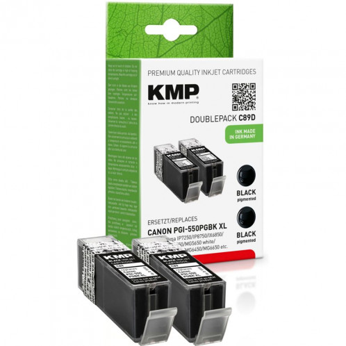 KMP C89D noir Lot de 2 comp. avec Canon PGI-550PGBK 769965-33