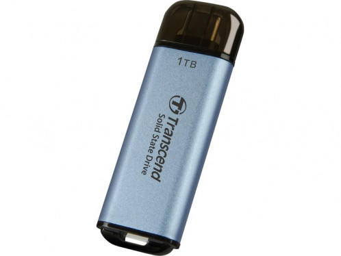 Disque SSD externe portable USB-C 1 To Transcend ESD300 Bleu DDETSD0035-34