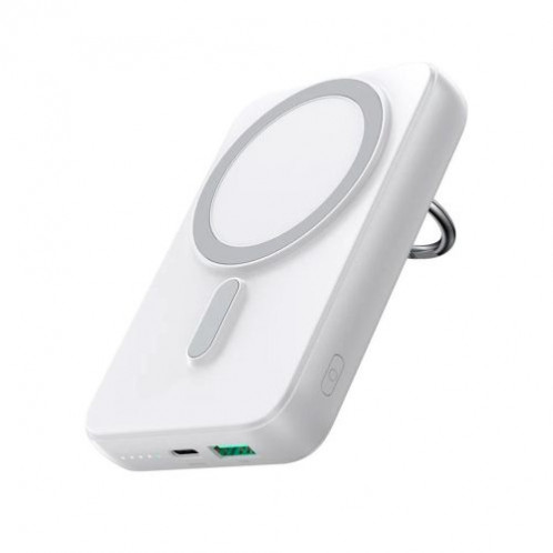 Joyroom Power Bank Magnetic Wireless charging, MagSafe 15W / Type-C, PD 20W, 10000 mAh, with ring and stand, White (JR-W050) DO147241-31