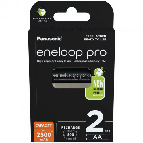 1x2 Panasonic Eneloop Pro Mignon 2500mAh AA Ni-MH BK-3HCDE/2BE 762645-35