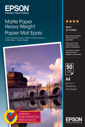 Epson papier mat Heavy Weight A 4, 50 f., 167 g S 041256 212028-32