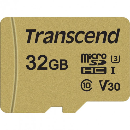 Transcend microSDHC 500S 32GB Class 10 UHS-I U3 V30 + adapt. 380480-32