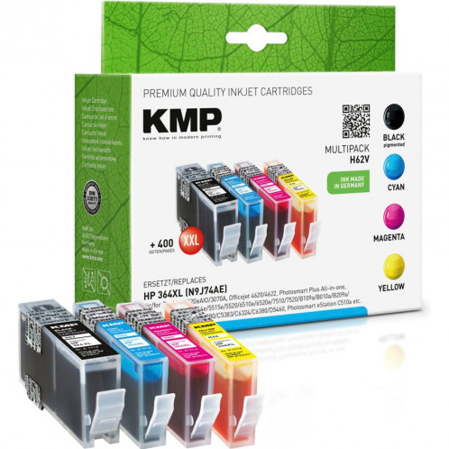 KMP H62V BK/C/M/Y compatible avec HP N° 364 XL 686931-33