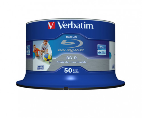 1x50 Verbatim BD-R Blu-Ray 25GB 6x Speed DL Wide imprimable CB 823928-33