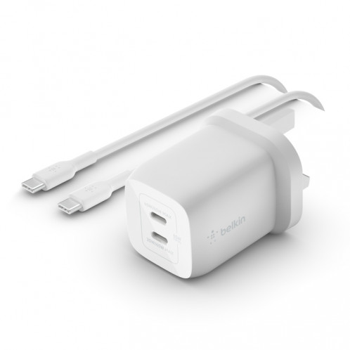 Belkin BOOST Chargeur 65W dualPD USB-C + câble 2m WCH013vf2MWH-B6 751333-32